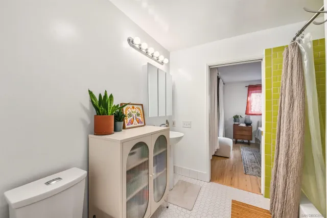 a workspace with furniture and a gate