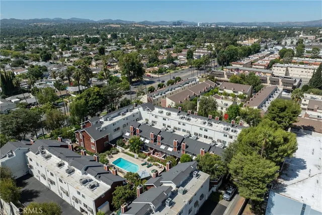 an aerial view of multiple house