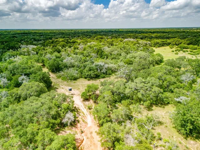 a view of a yard with a lake view
