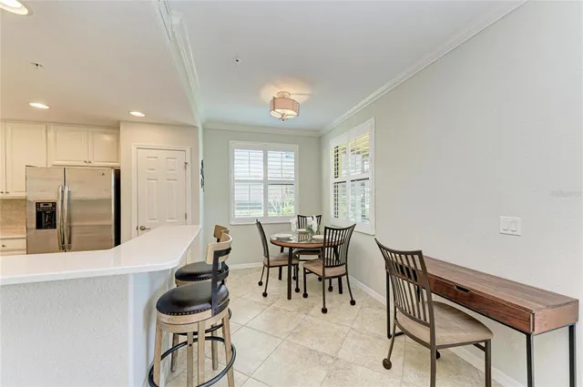 a view of a park with palm trees