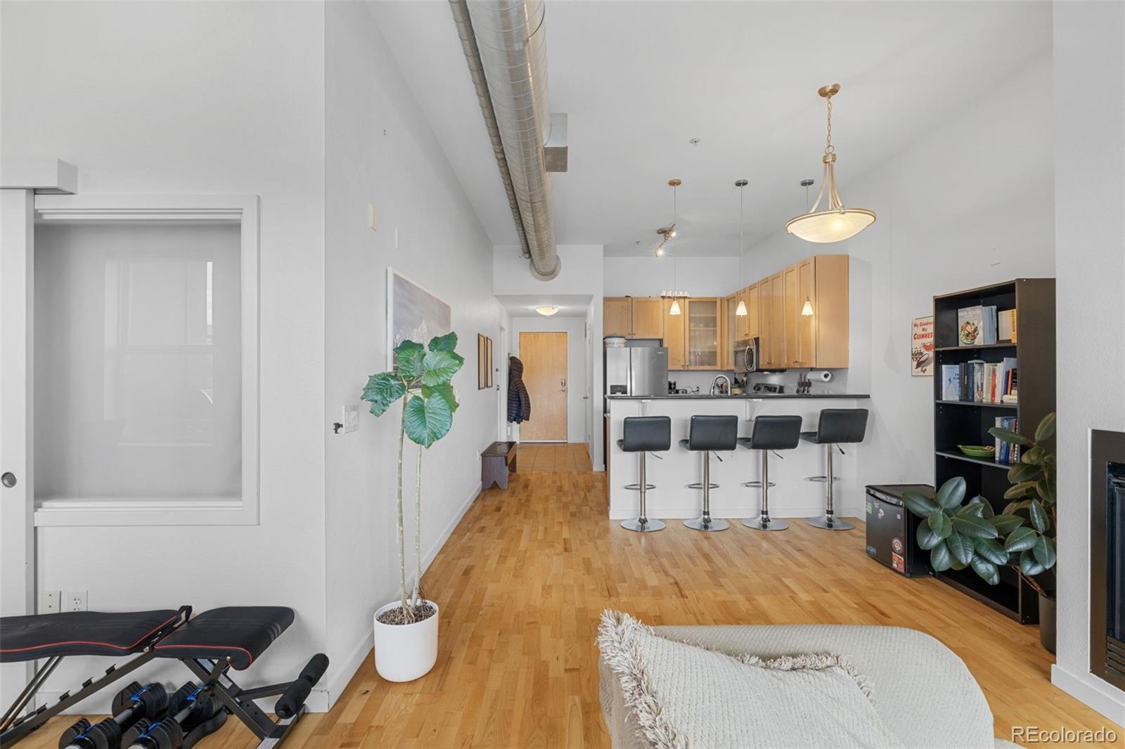 1555 Central Street, Unit 306 Denver, CO 80211 - Photo 13 of 36 a living room with furniture and a potted plant