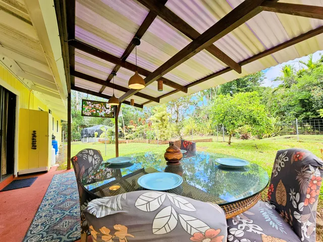 a house view with a seating space