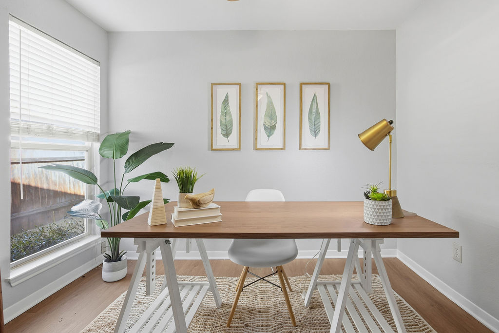 6486 Hart Lane Austin, TX 78731 - Photo 18 of 28 Office area featuring wood finished floors