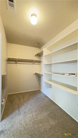 a view of an empty walk in closet