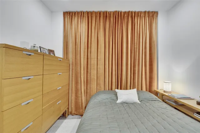 a view of a room with a door