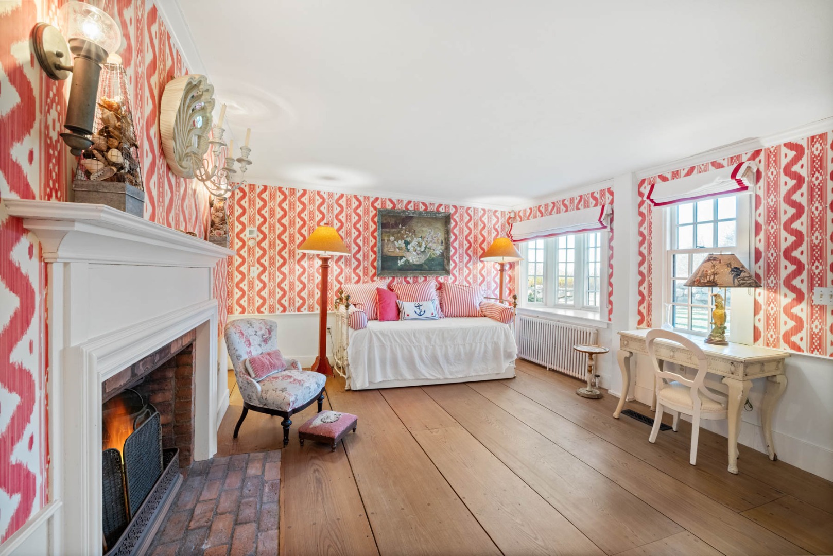 85 North Reservoir Road Vineyard Haven, MA 02568 - Photo 20 of 42 a living room with furniture and a fireplace