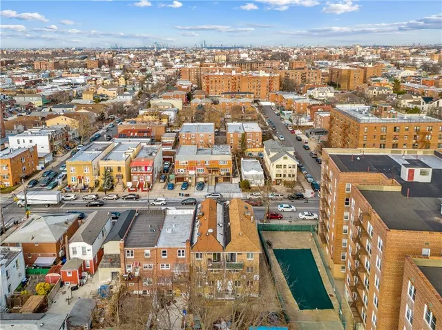 an aerial view of a city