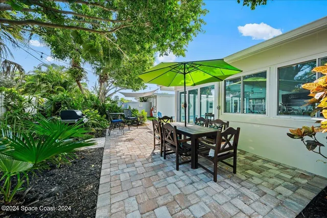 a backyard of a house with lots of green space