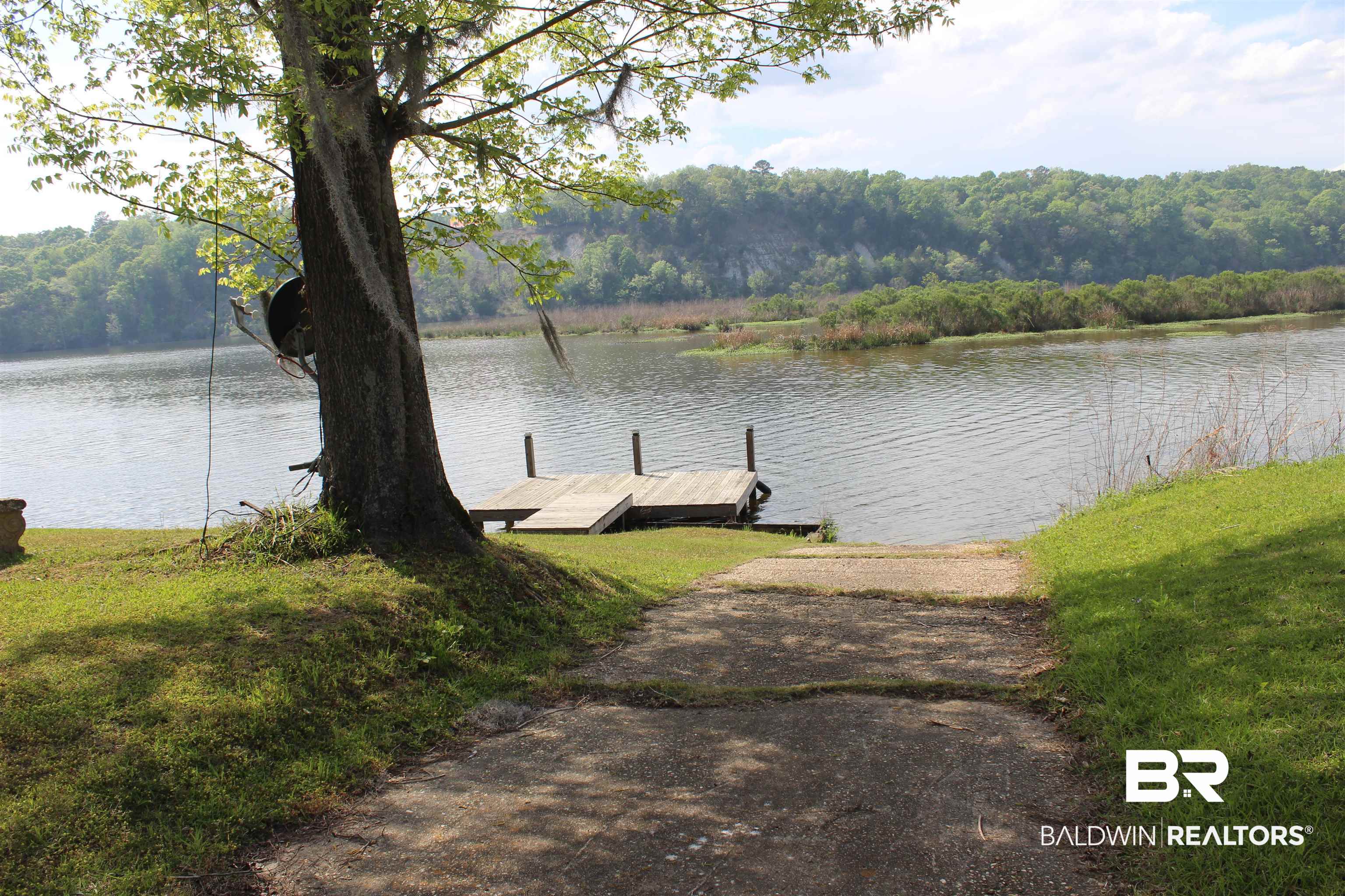 6447 Henderson Road Lowndesboro, AL 36752 - Photo 5 of 22 Dock area featuring a boat ramp, a forest view, and a water view