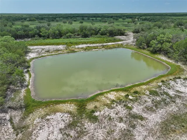 a view of a field with an ocean