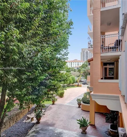 a view of a garden from a window