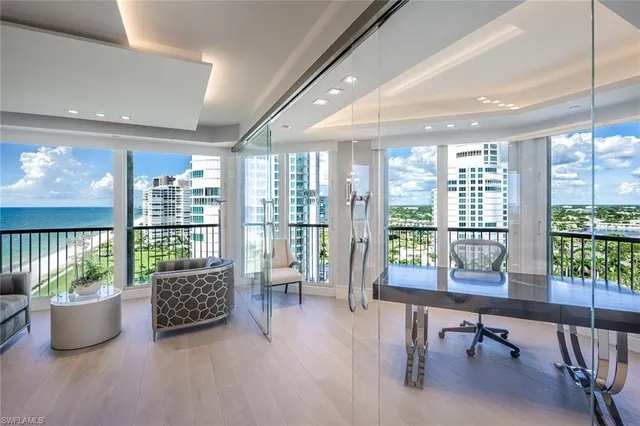 a view of a livingroom with furniture window and outside view