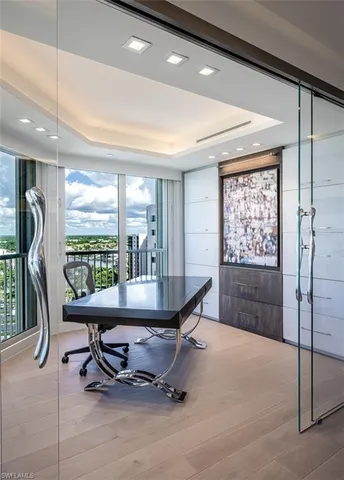 a kitchen with counter top space