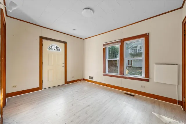 an empty room with a window