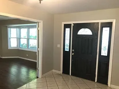 a view of a livingroom with a window