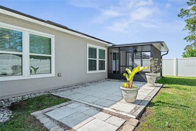 a view of a house with a patio
