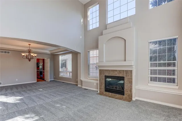 a view of a livingroom with a fireplace