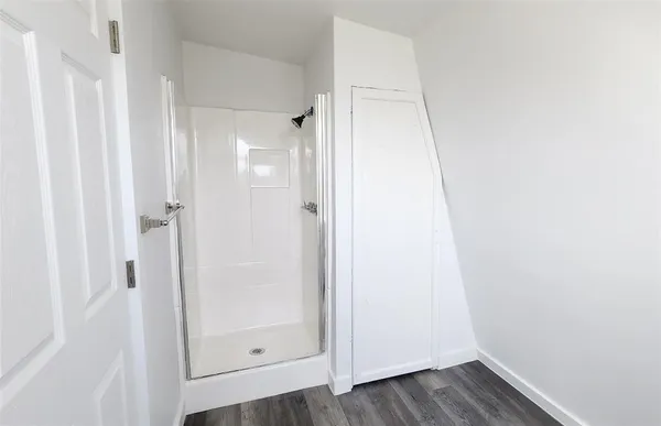 a bathroom with a shower