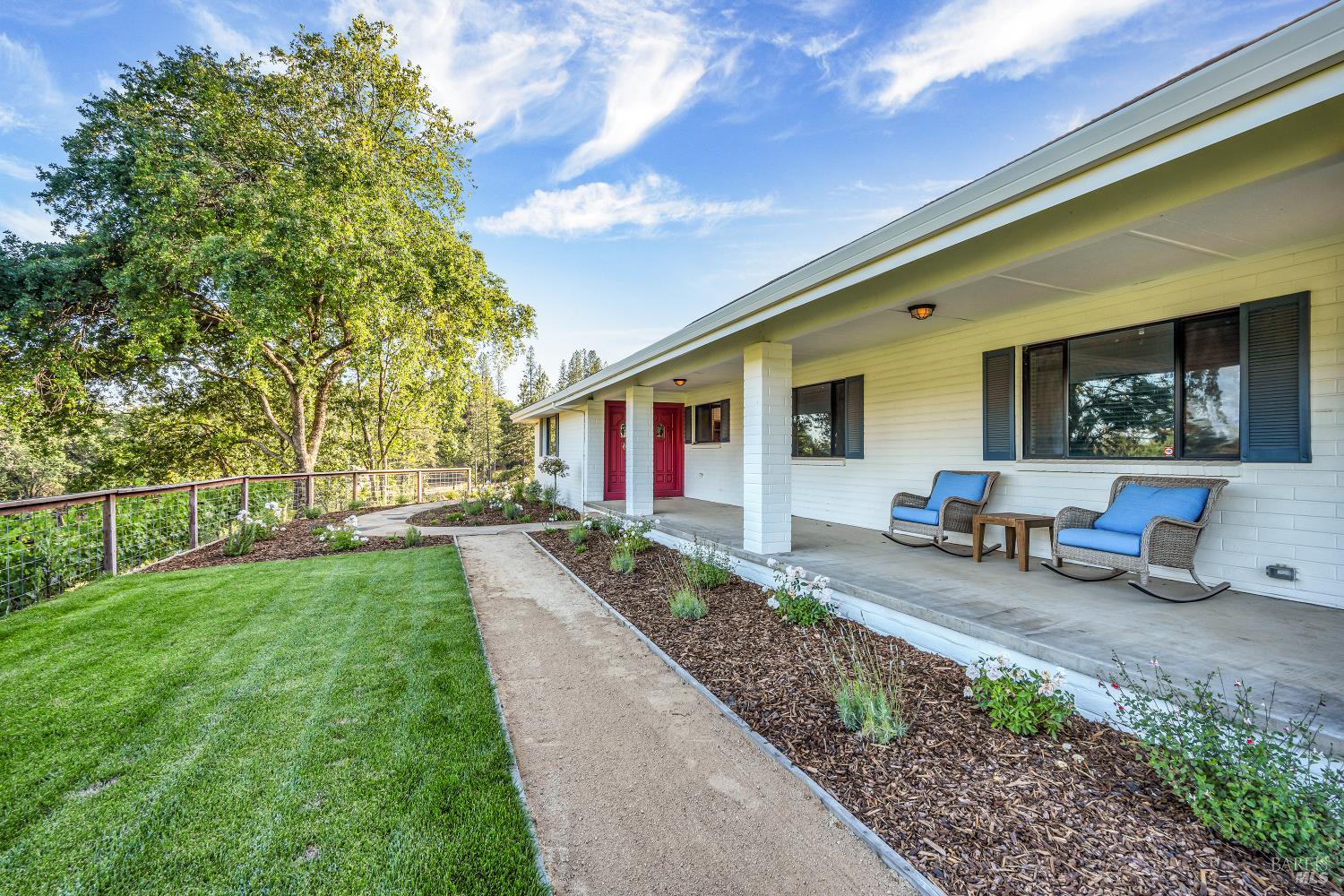875 White Cottage Road North Angwin, CA 94508 - Photo 16 of 59 a view of a house with backyard sitting area and garden