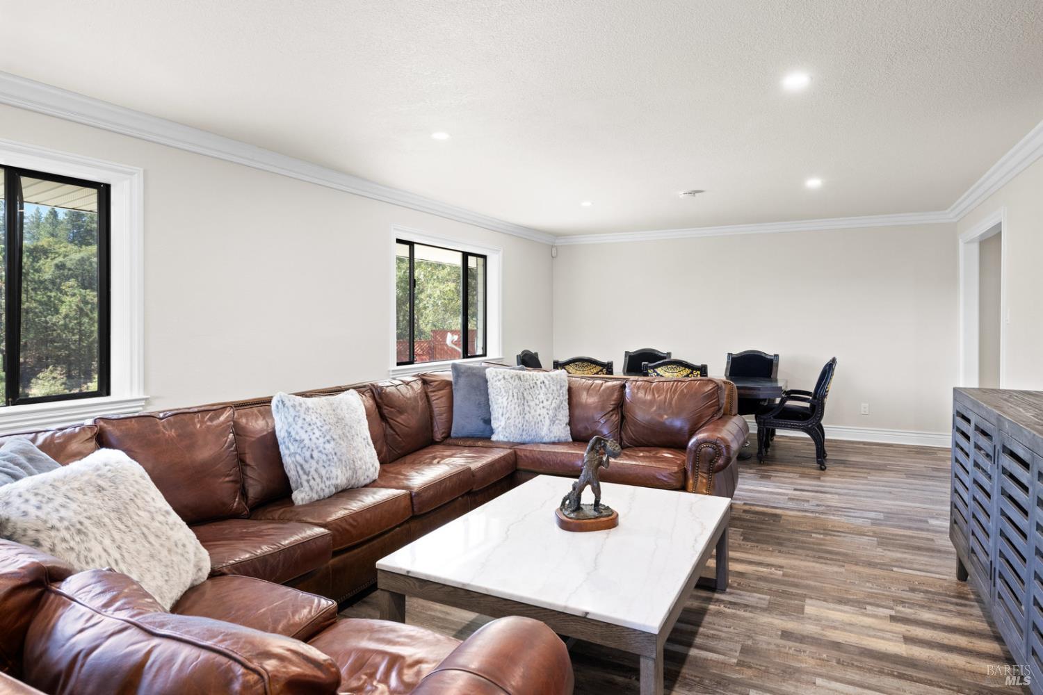 875 White Cottage Road North Angwin, CA 94508 - Photo 39 of 59 a living room with furniture and wooden floor