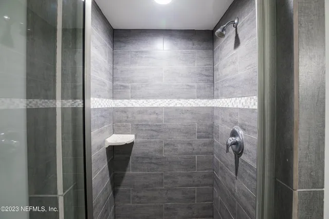 a bathroom with a shower
