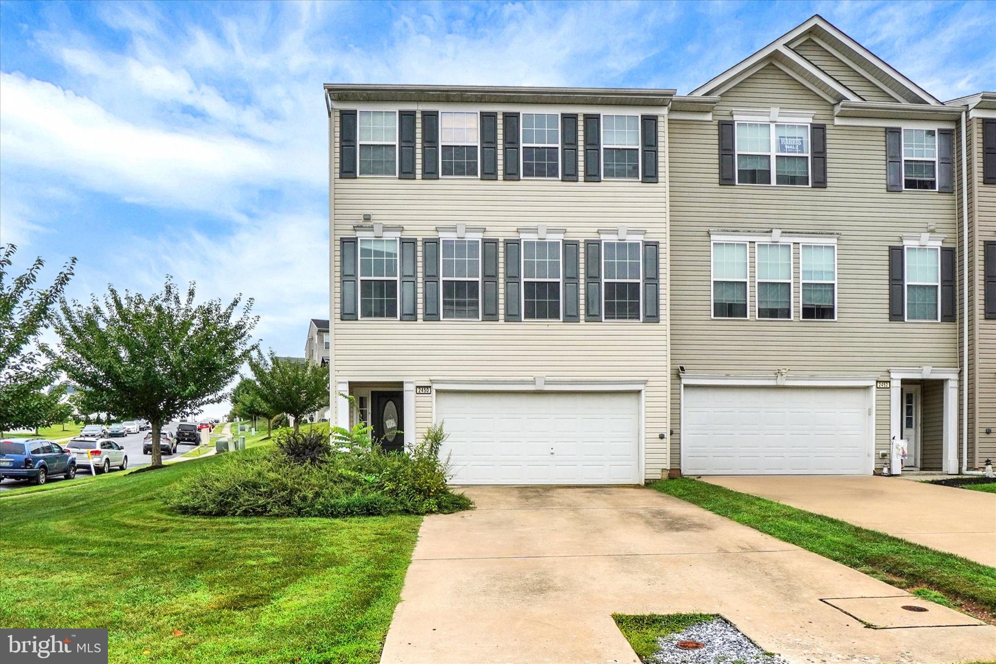 Charming end-unit townhouse exterior.