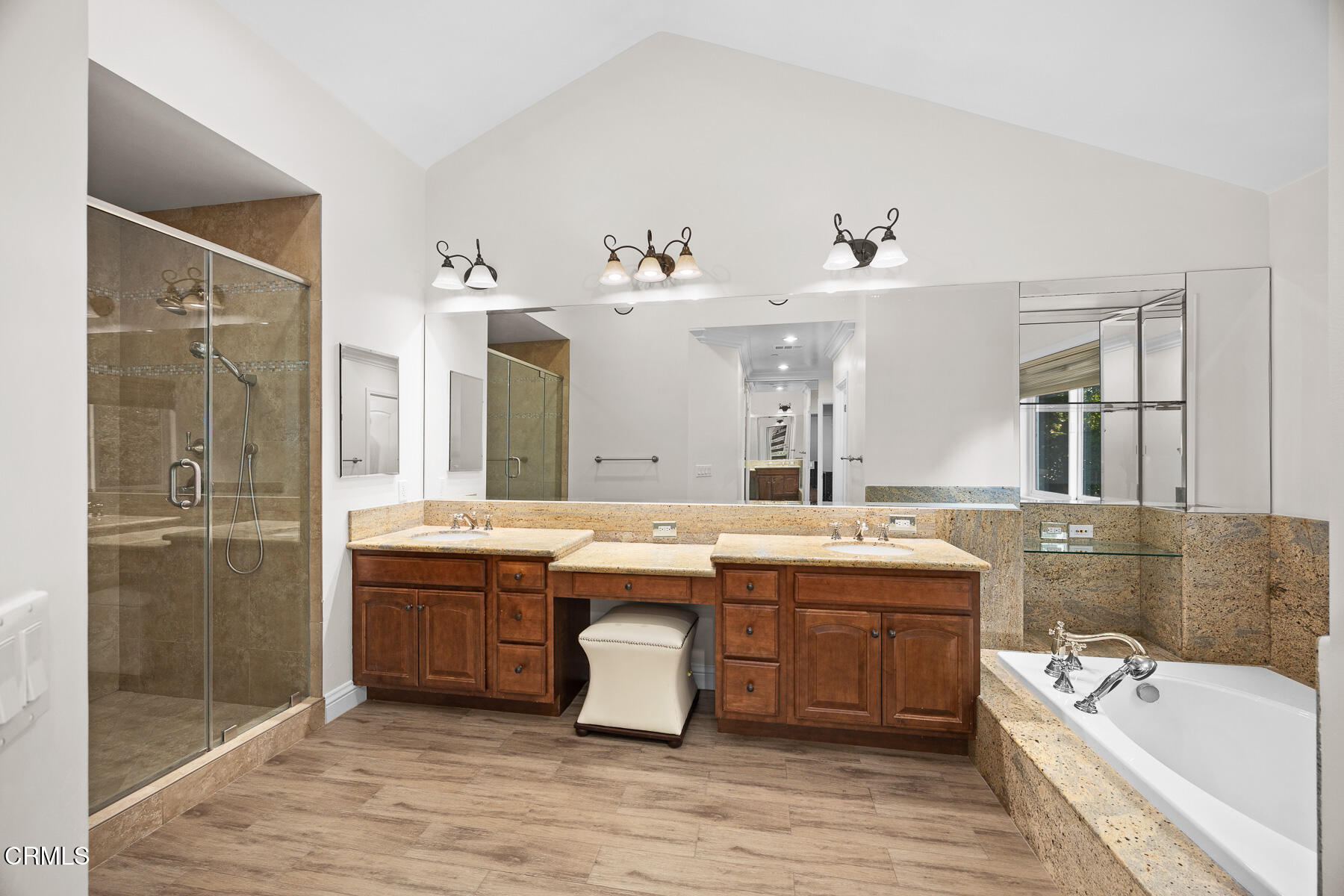 450 Allendale Road Pasadena, CA 91106 - Photo 29 of 57 a spacious bathroom with a tub sink shower and mirror