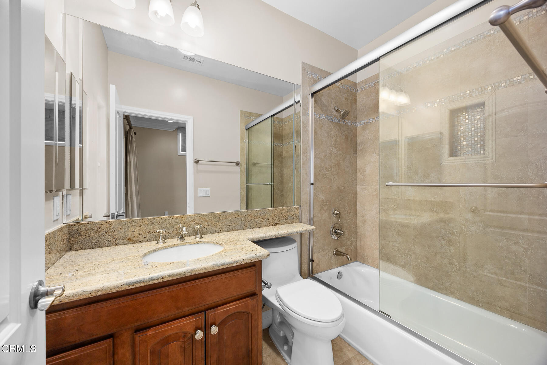 450 Allendale Road Pasadena, CA 91106 - Photo 42 of 57 a bathroom with a granite countertop sink toilet and shower