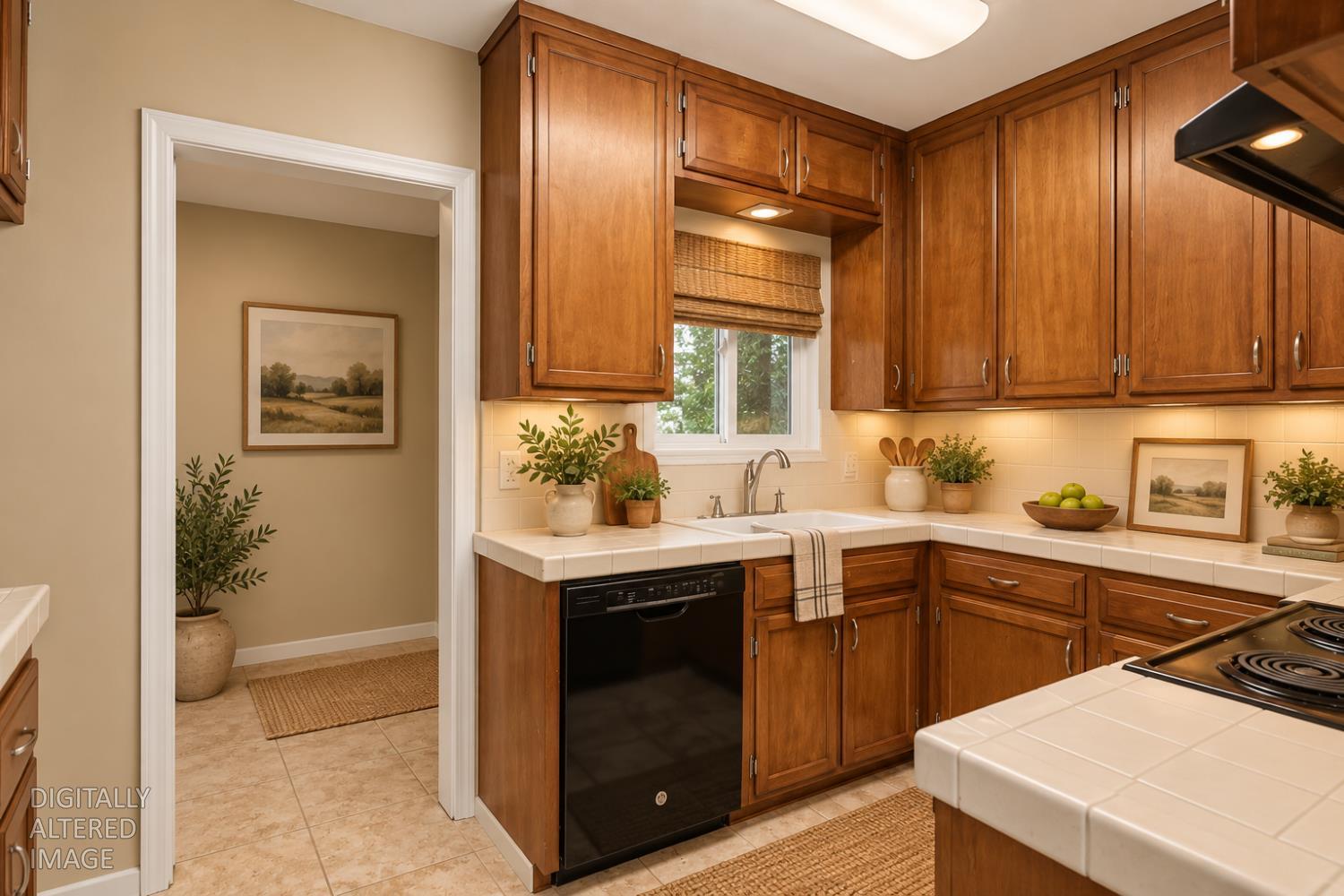 Decor is digitally staged.