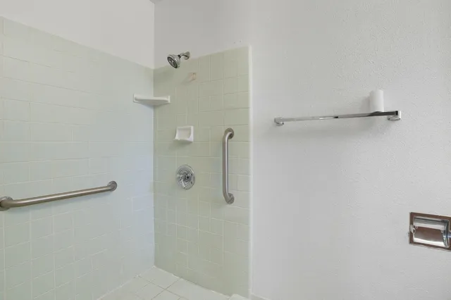 a bathroom with a shower