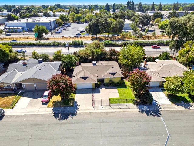 an aerial view of a city