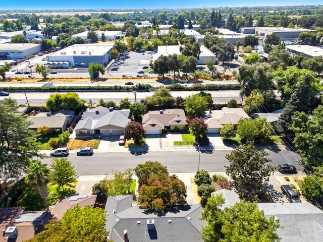an aerial view of a city