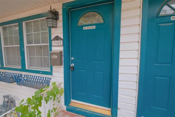 a view of a door of the house