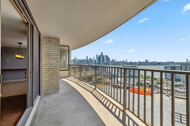 a view of balcony with city view