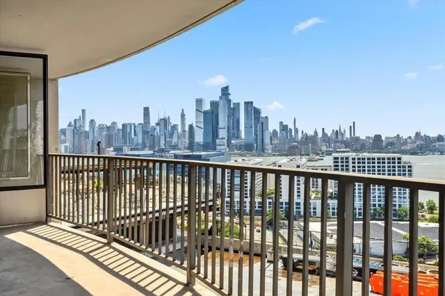 a view of city from a balcony