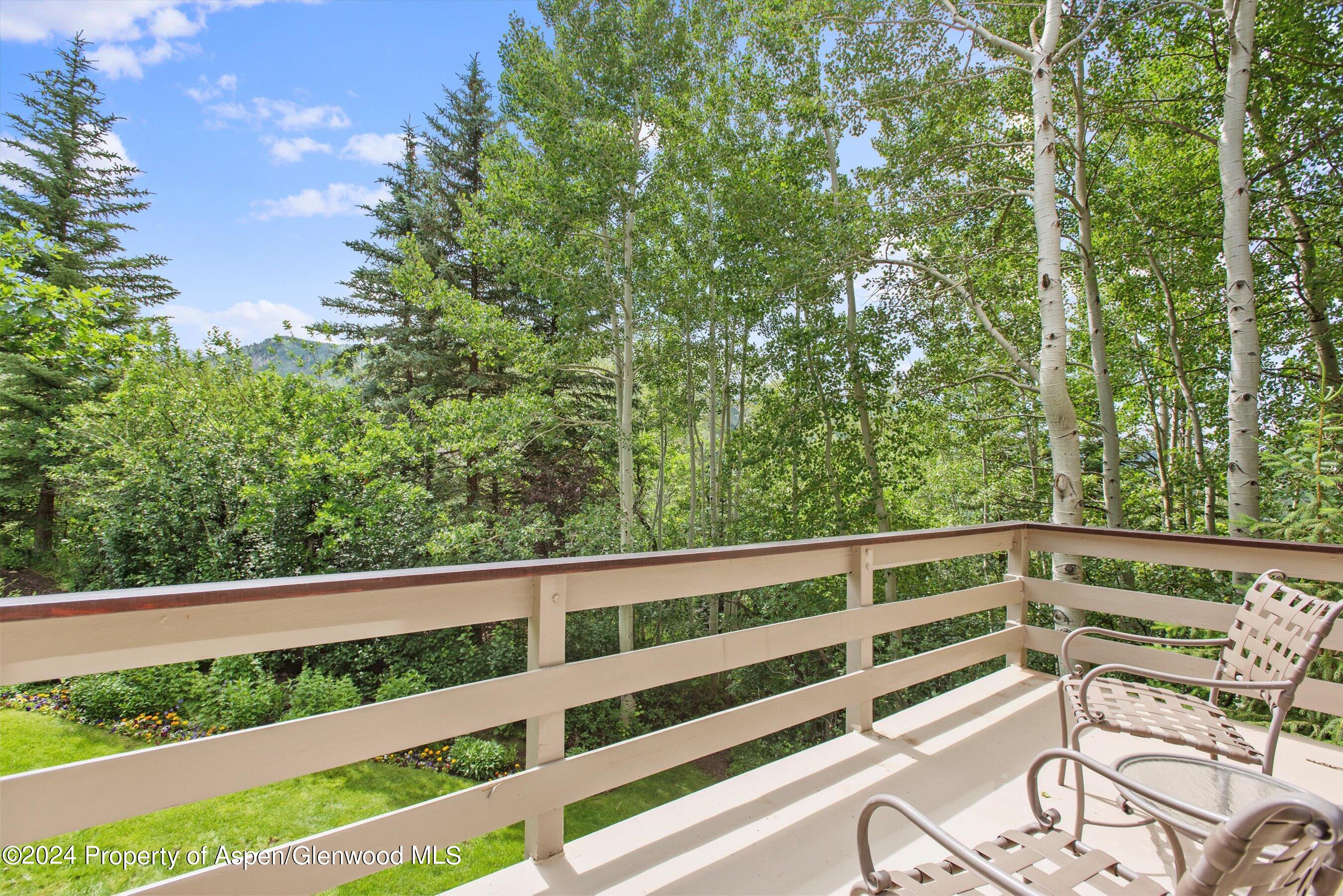 209 Larkspur Lane Aspen, CO 81611 - Photo 14 of 45 a view of balcony with wooden floor and fence
