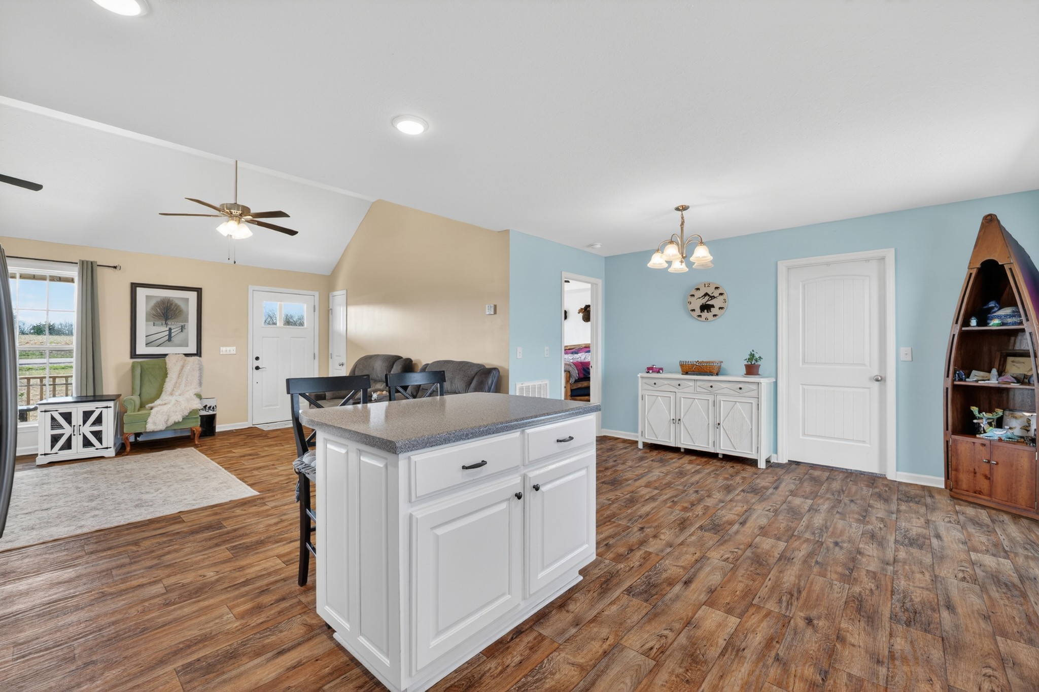 198 L Mitchell Road Flintville, TN 37335 - Photo 13 of 41 a kitchen with granite countertop a sink and a stove top oven