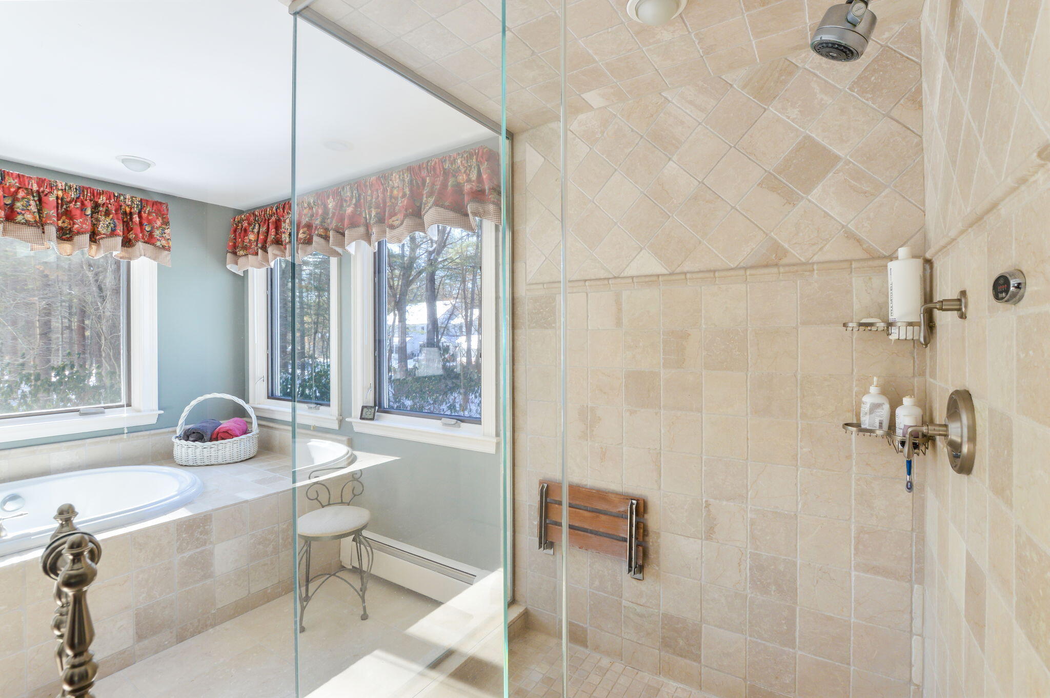 110 Cherry Brook Road Weston, MA 02493 - Photo 23 of 35 a view of a bathroom with a tub and shower