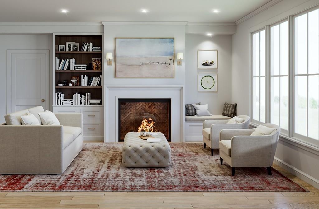 37 Farragut Road, Unit 6 Boston, MA 02127 - Photo 2 of 6 a living room with furniture and a fireplace