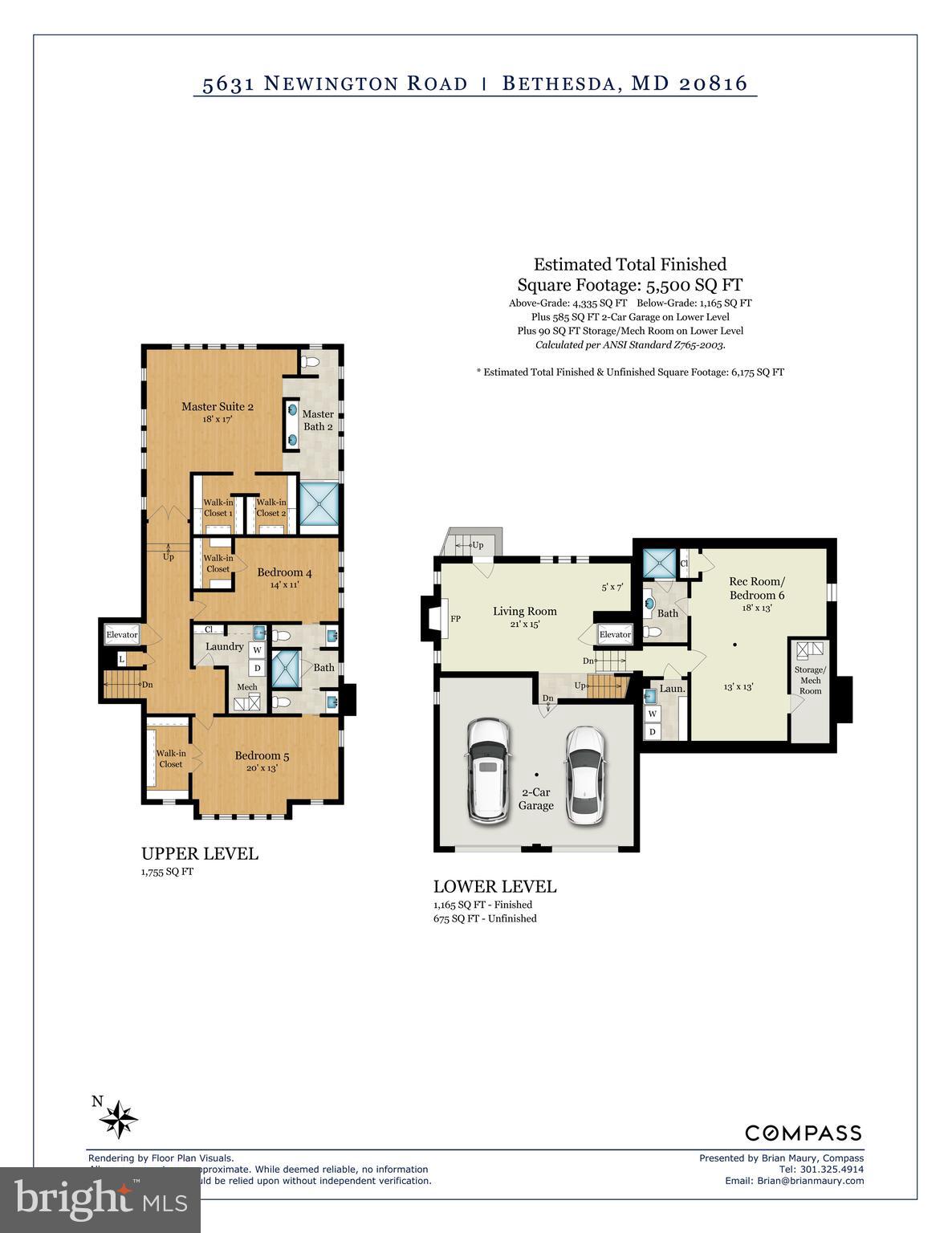 5631 Newington Road Bethesda, MD 20816 - Photo 96 of 96 Upper and lower level floor plan.
