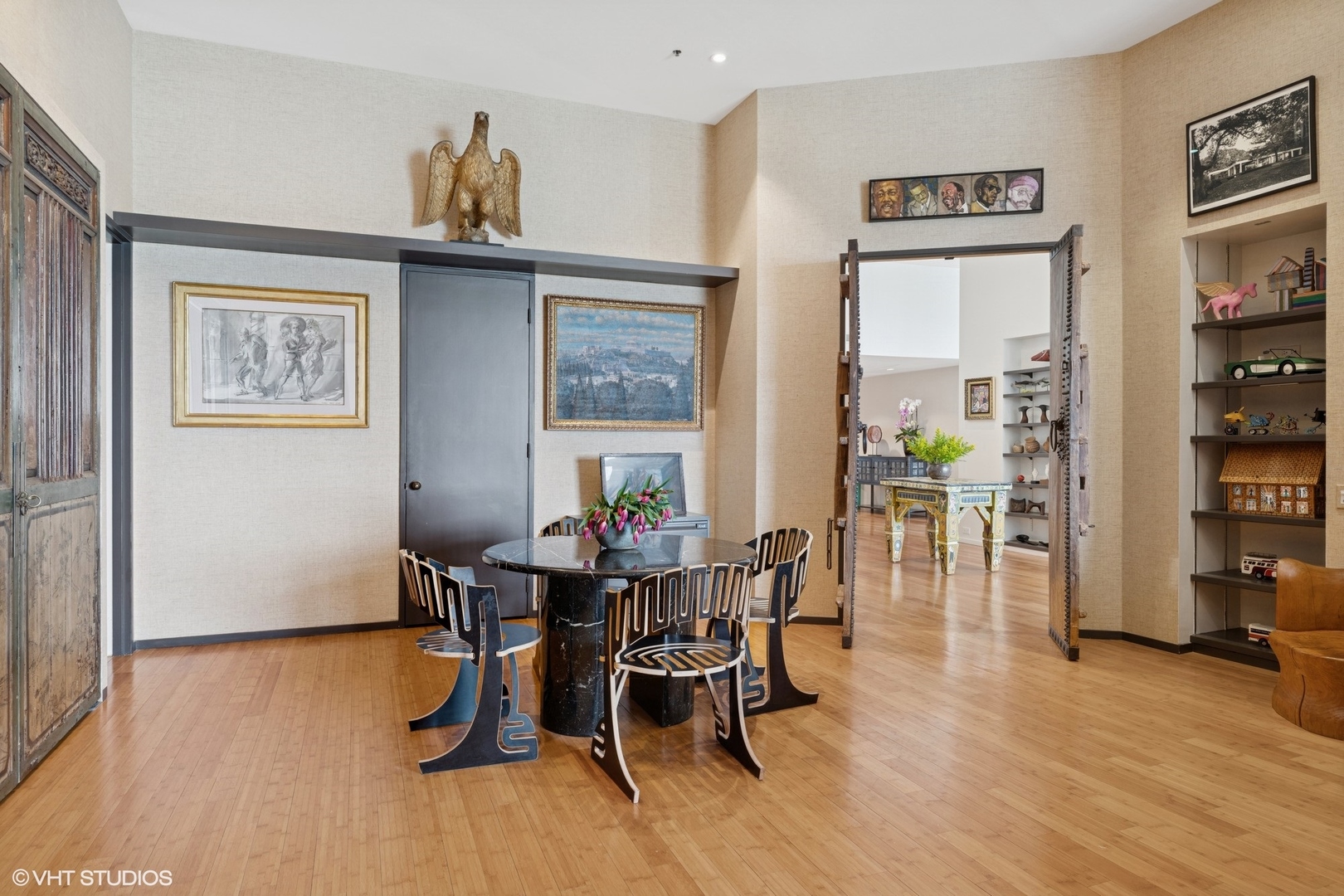 680 North Lake Shore Drive, Unit 1602 Chicago, IL 60611 - Photo 19 of 30 a view of a dining room with furniture window and wooden floor