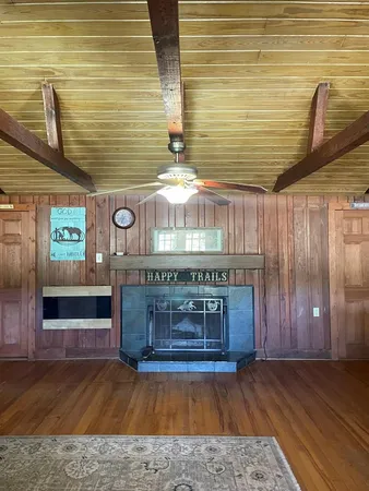 a view of a fireplace with an empty space