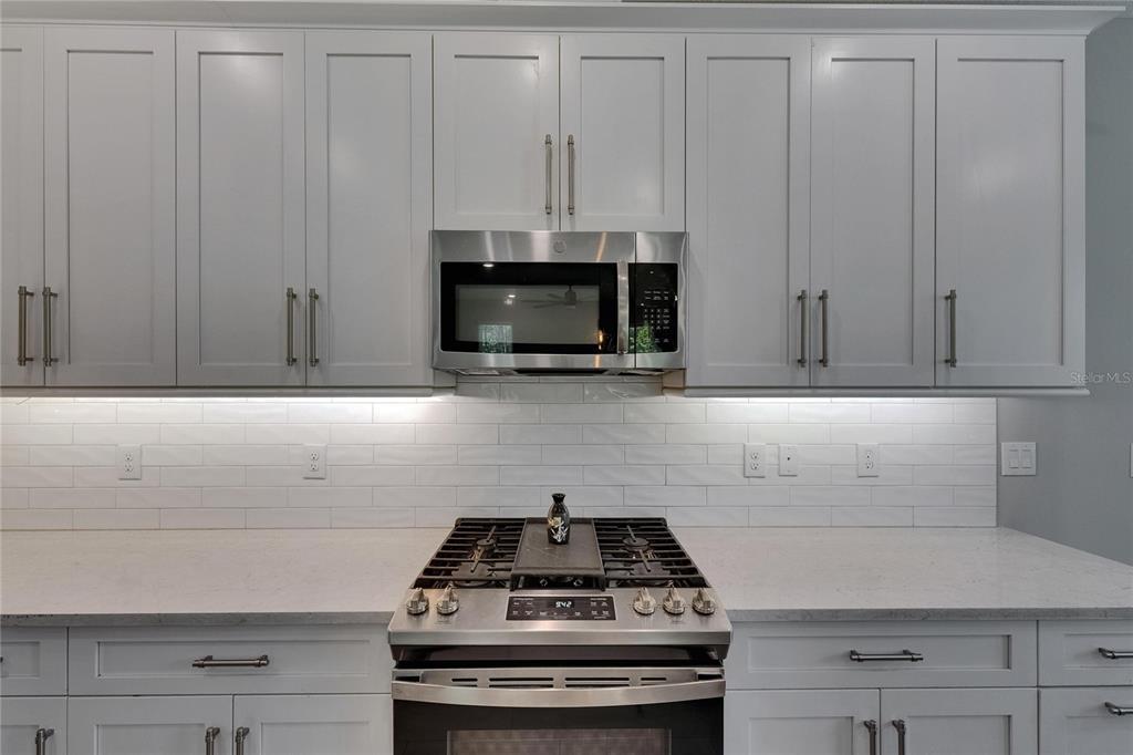 4899 Isola Court Wesley Chapel, FL 33543 - Photo 36 of 86 a kitchen with granite countertop white cabinets and stainless steel appliances