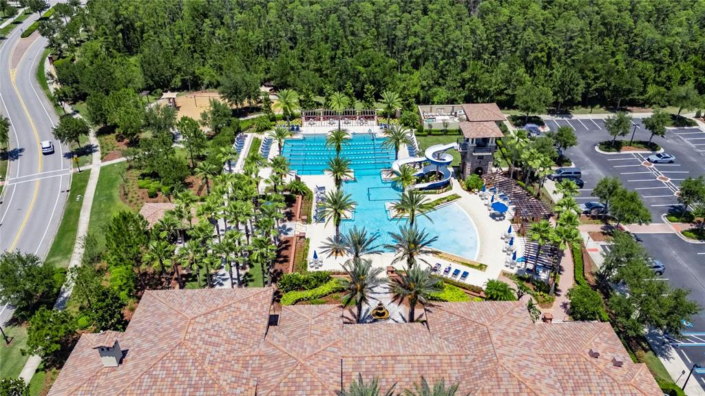 4899 Isola Court Wesley Chapel, FL 33543 - Photo 76 of 86 an aerial view of a house with a yard and potted plants