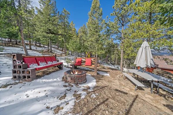 a view of outdoor space with seating area