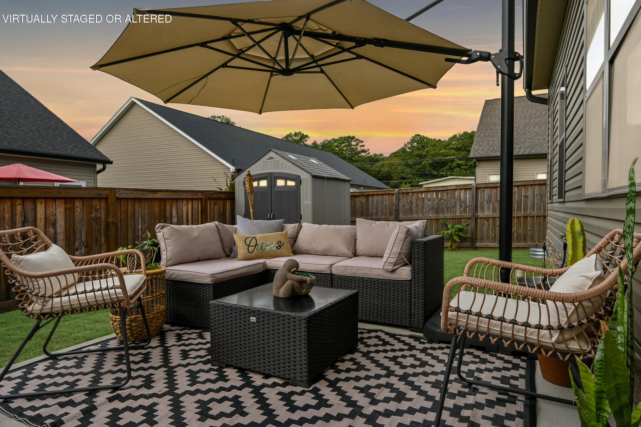 Private back yard Enhanced