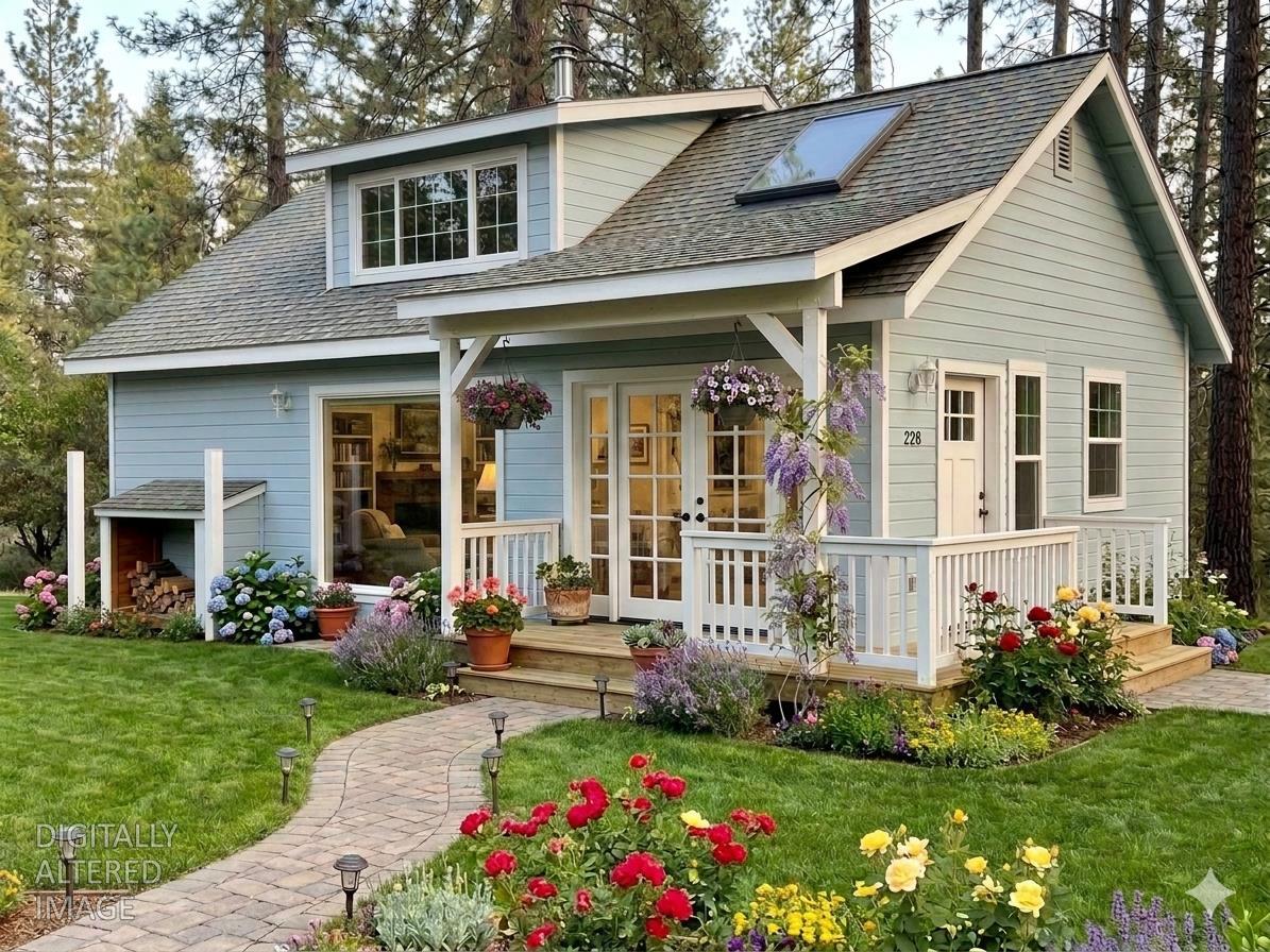645 Rigby Lane Applegate, CA 95703 - Photo 6 of 52 This picture has been digitally altered and AI generated using Google Chrome AI. This show a possibility of the 3 car garage once it is turned into an ADU. This could make a cozy living quarters for family members.