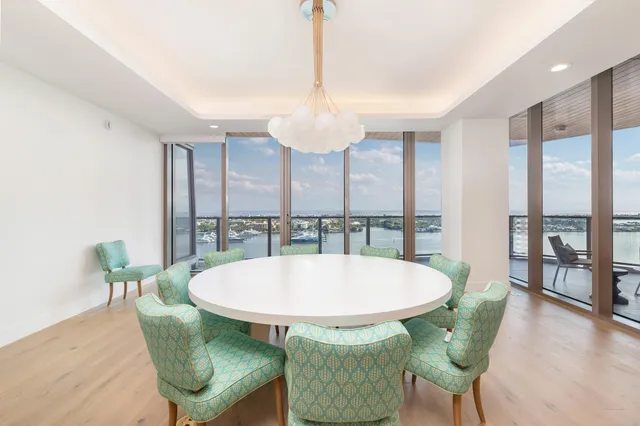 a table and chairs in a room