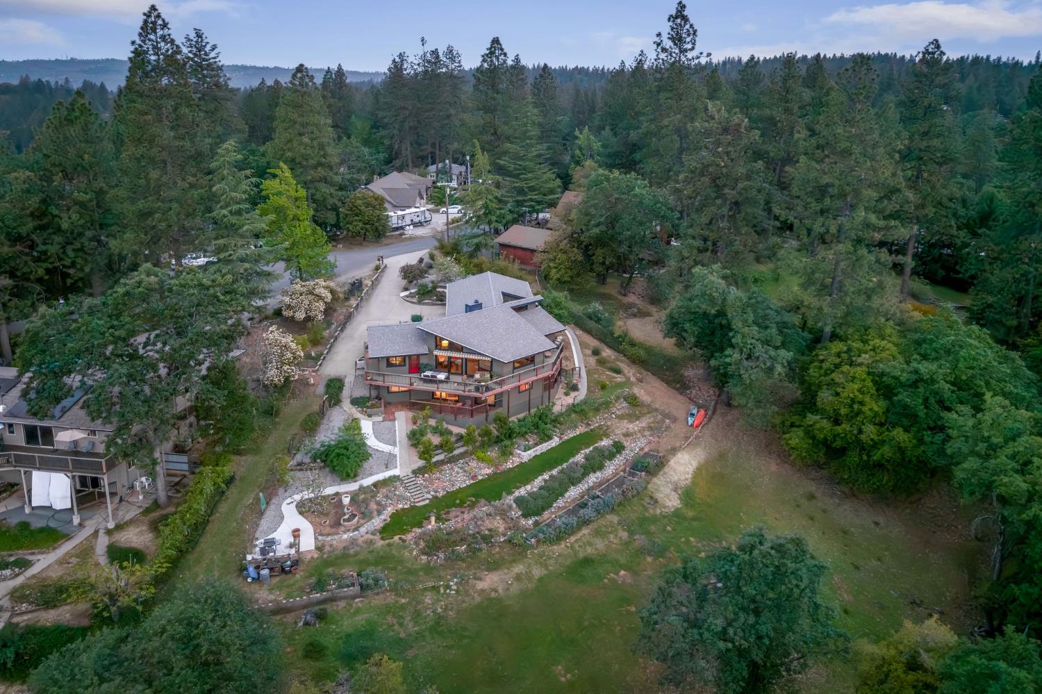 16105 John Way Grass Valley, CA 95949 - Photo 66 of 71 an aerial view of a house with mountain view