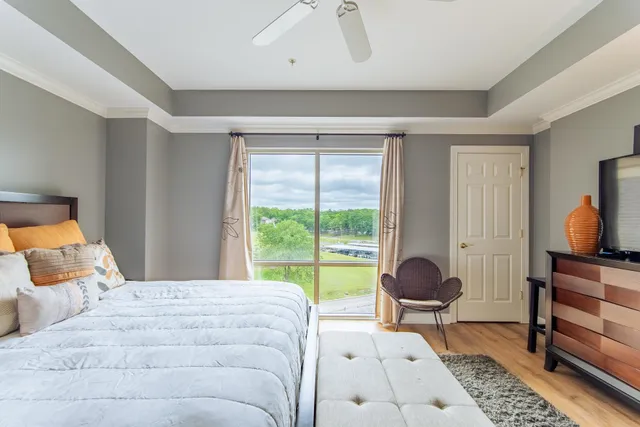 a view of a bedroom from a hallway